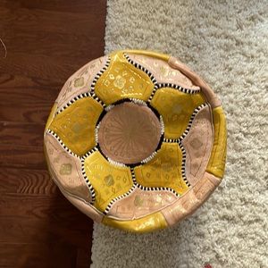 Authentic Pouf from Morocco. Real Leather. Still has the fresh leather smell.